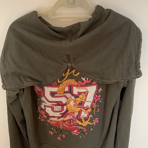 Lucky Brand embroidered hoodie with zipper hood - Picture 5 of 5